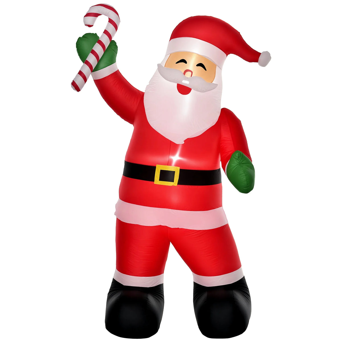 HOMCOM Christmas Inflatable Santa With Candy Cane And LED Lights