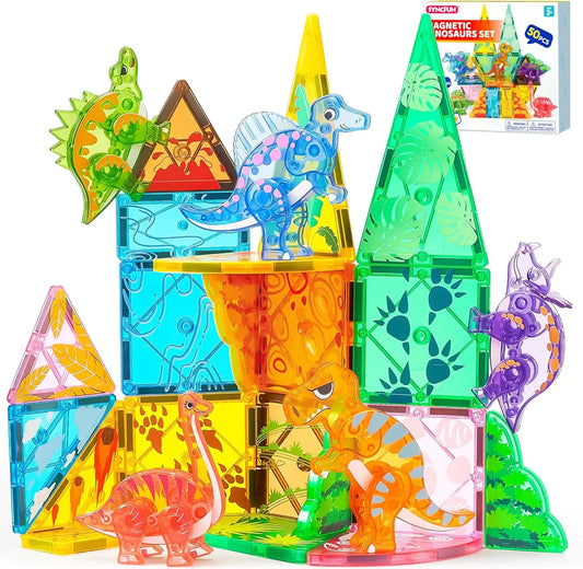 Joyfy 3D Magnetic Building Tiles Set With Vehicle Blocks
