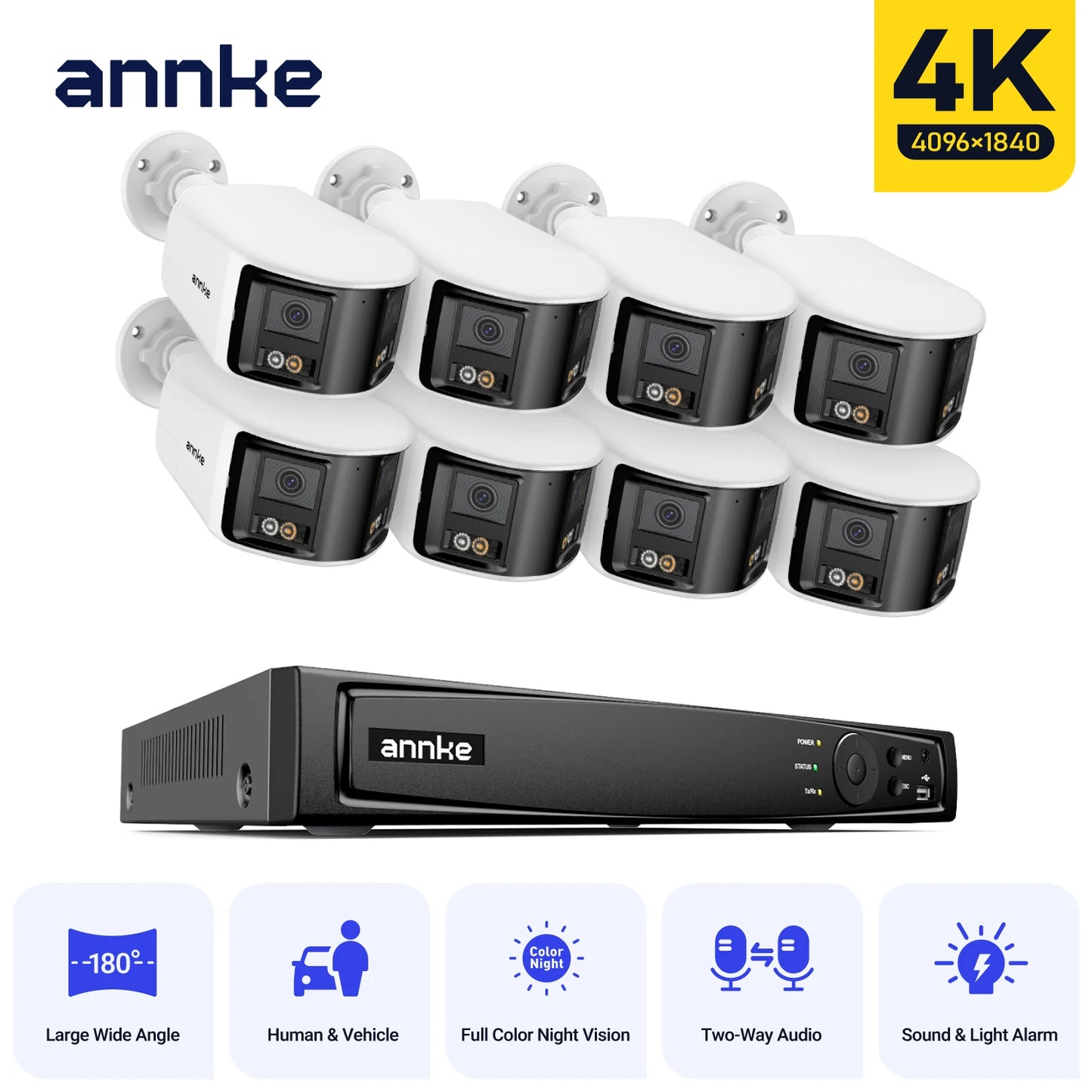 ANNKE 4K 8MP Panoramic Dual Lens Security Camera System