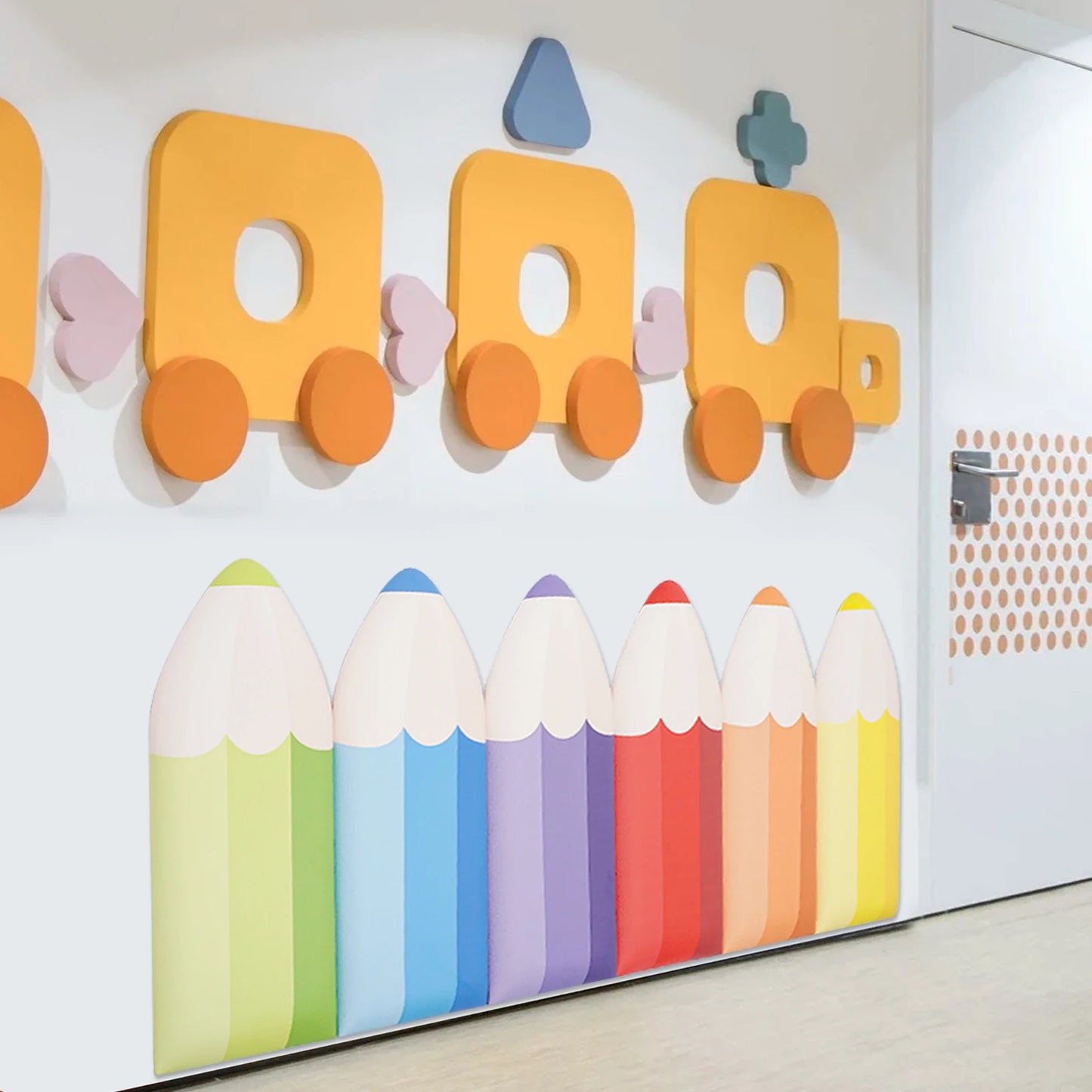 Pencil Themed Anti Collision Wall Padding For Kids Self Adhesive