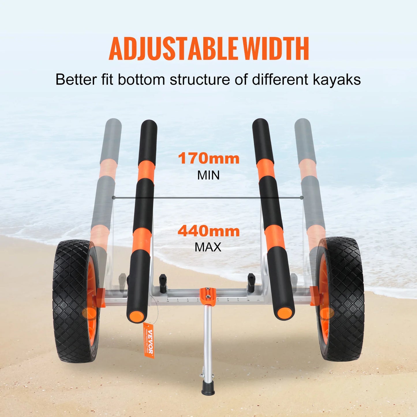 SucceBuy Detachable Aluminum Kayak Cart With Adjustable Width Frame