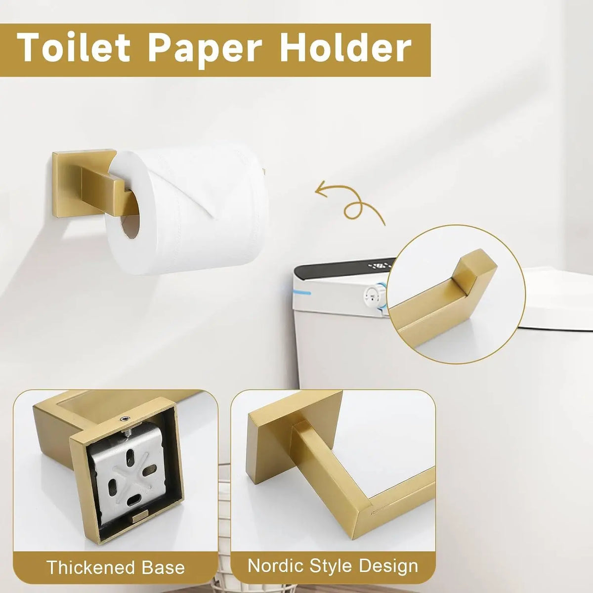 SUS304 Bathroom Hardware Set With Sturdy Steel Towel Bar