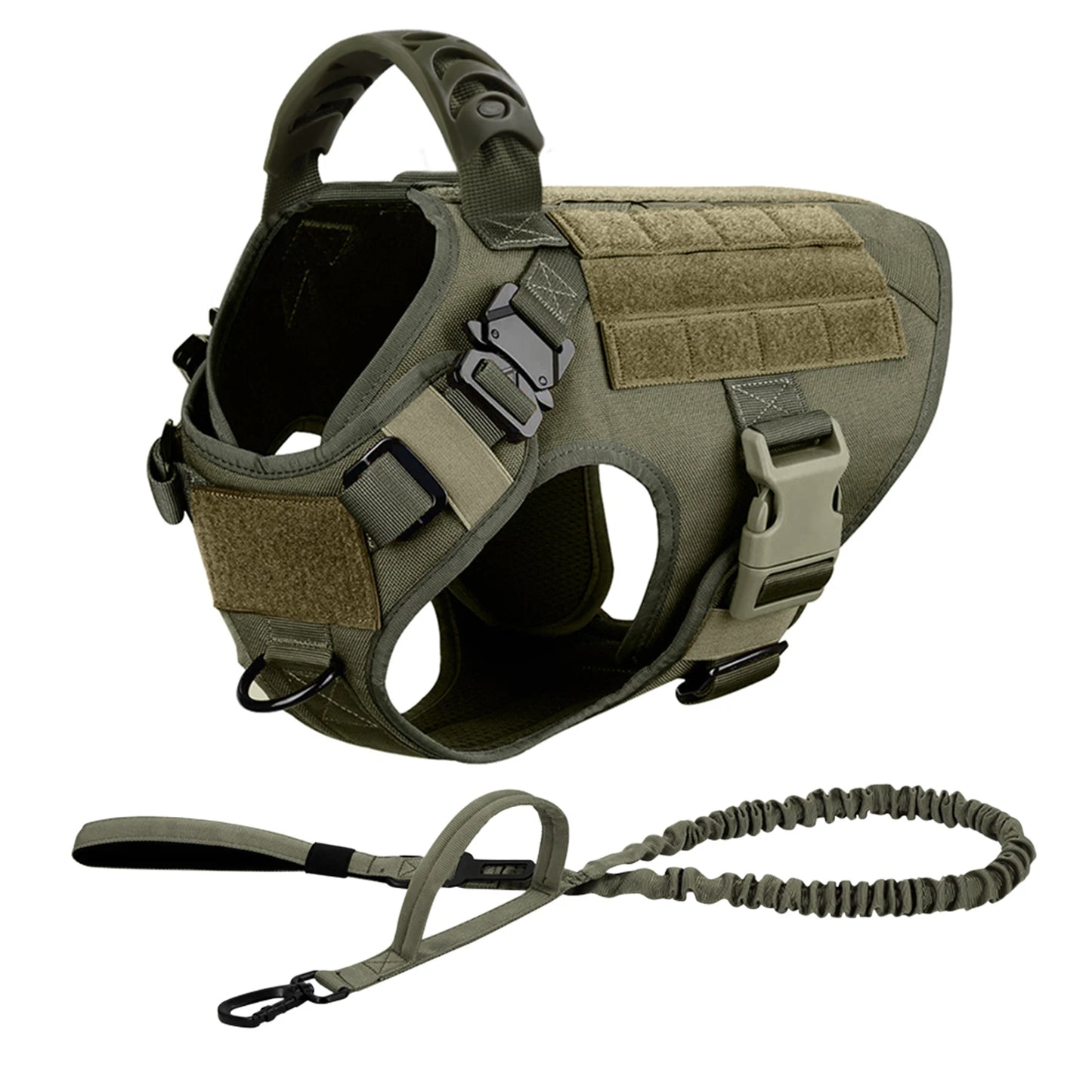 Durable Tactical Dog Harness And Leash Set No Pull For Large Dogs