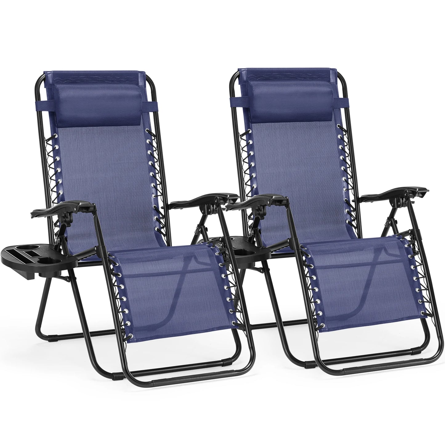 JHK Zero Gravity Portable Recliner Outdoor Lounge Chair Cup Holder