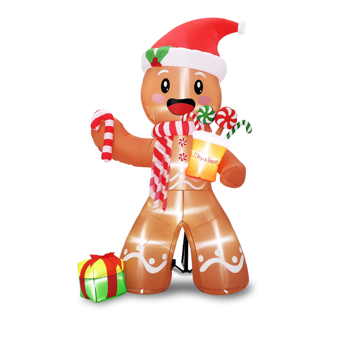 HiMISS Lighted Inflatable Gingerbread Man Christmas Yard Decoration
