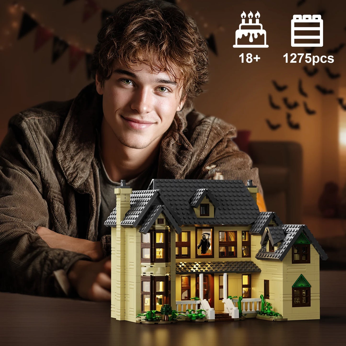 Haunted House Building Block Set Halloween Decor Gift