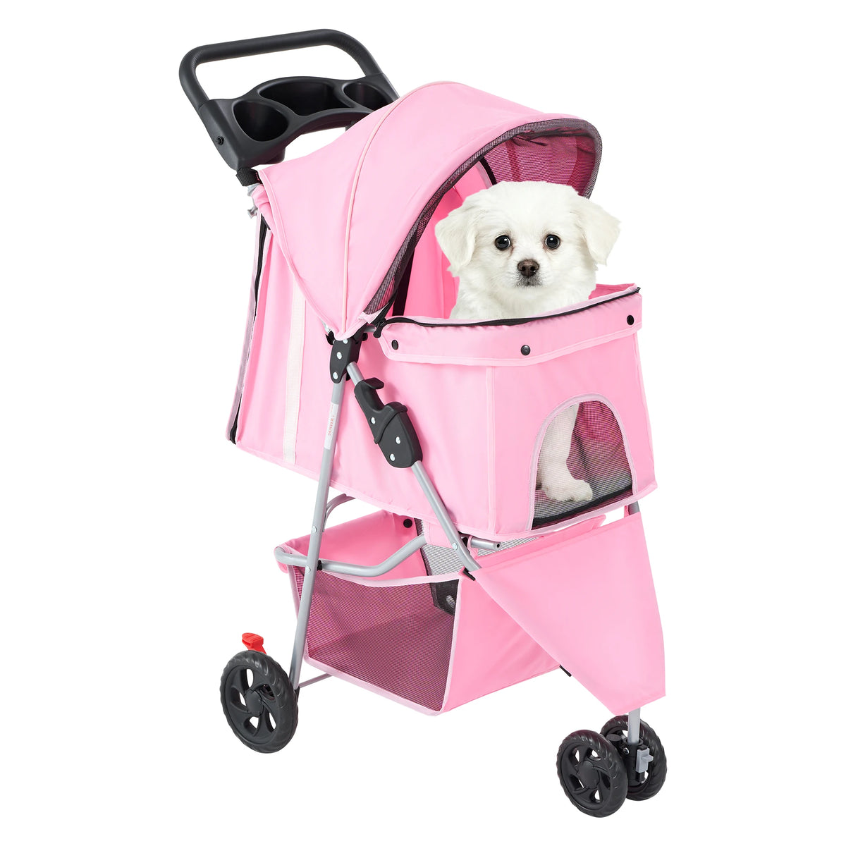 DUMOS Three Wheel Foldable Pet Stroller With Mesh Windows