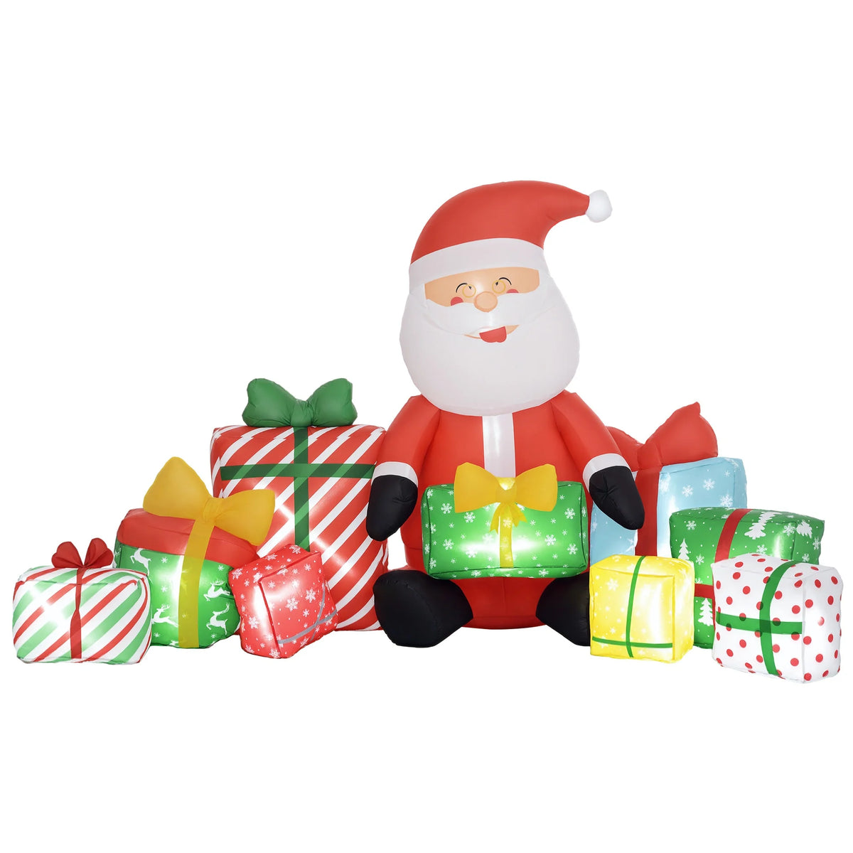 Outsunny Christmas Inflatable Santa Claus Gift Boxes And LED Lights