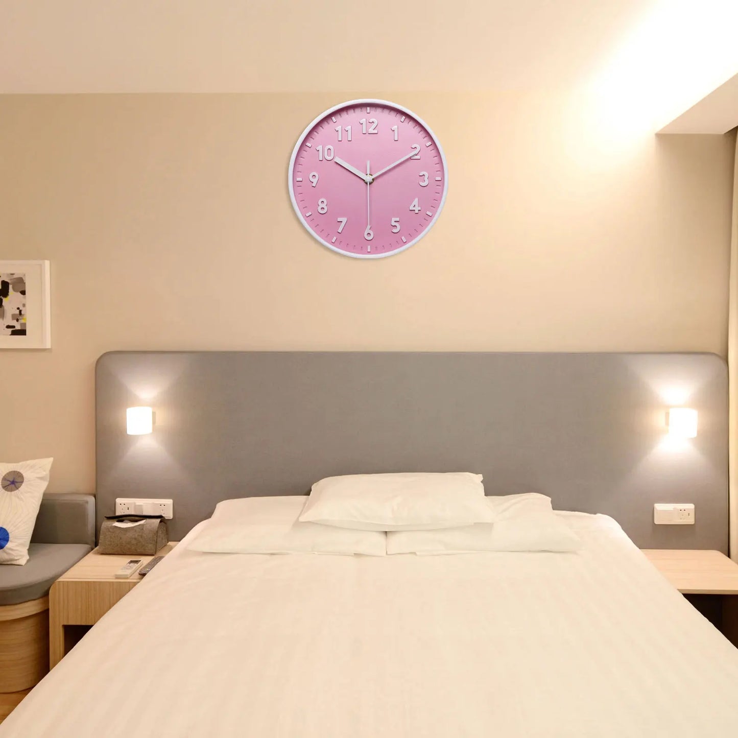 UXCELL Wall Clock Quartz Silent Battery Operated Round 3D Numbers