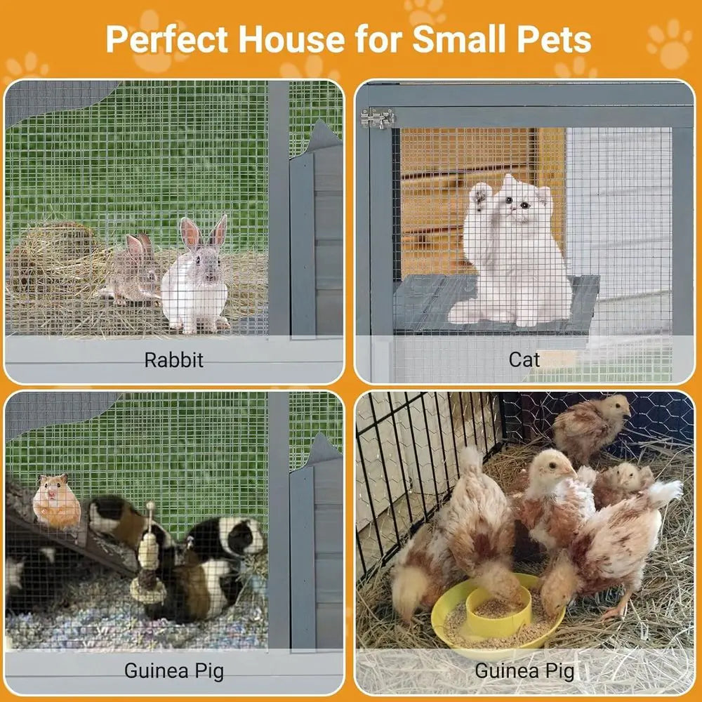 Waterproof Outdoor Indoor Catio Enclosure With Lockable Wheels
