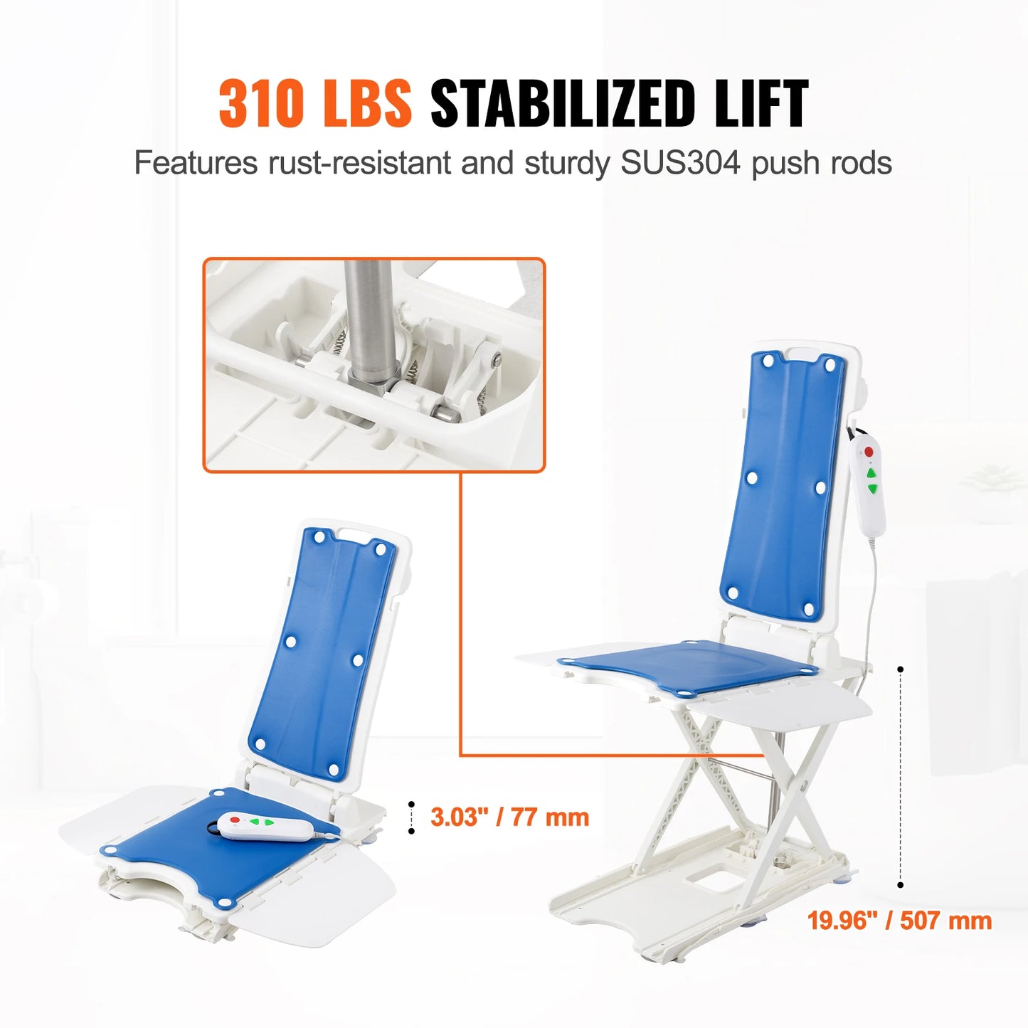 SucceBuy Electric Chair Lift For Seniors Height Adjustable 310lb Capacity