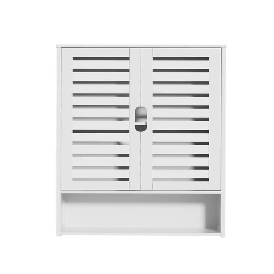 Wisfor Wall Mounted Bamboo Bathroom Cabinet Organizer Shelf