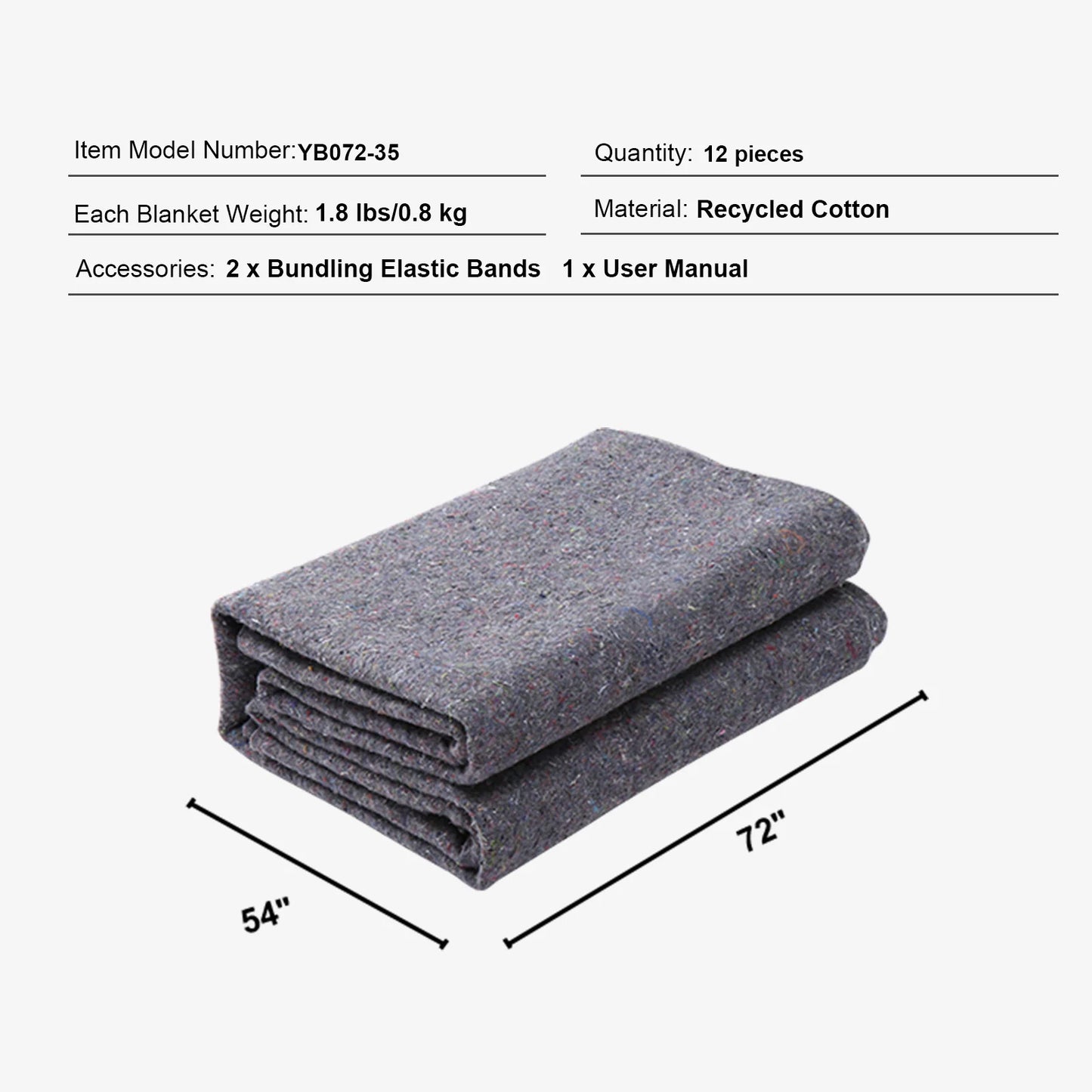SucceBuy Recycled Cotton Heavy Duty Moving Blankets