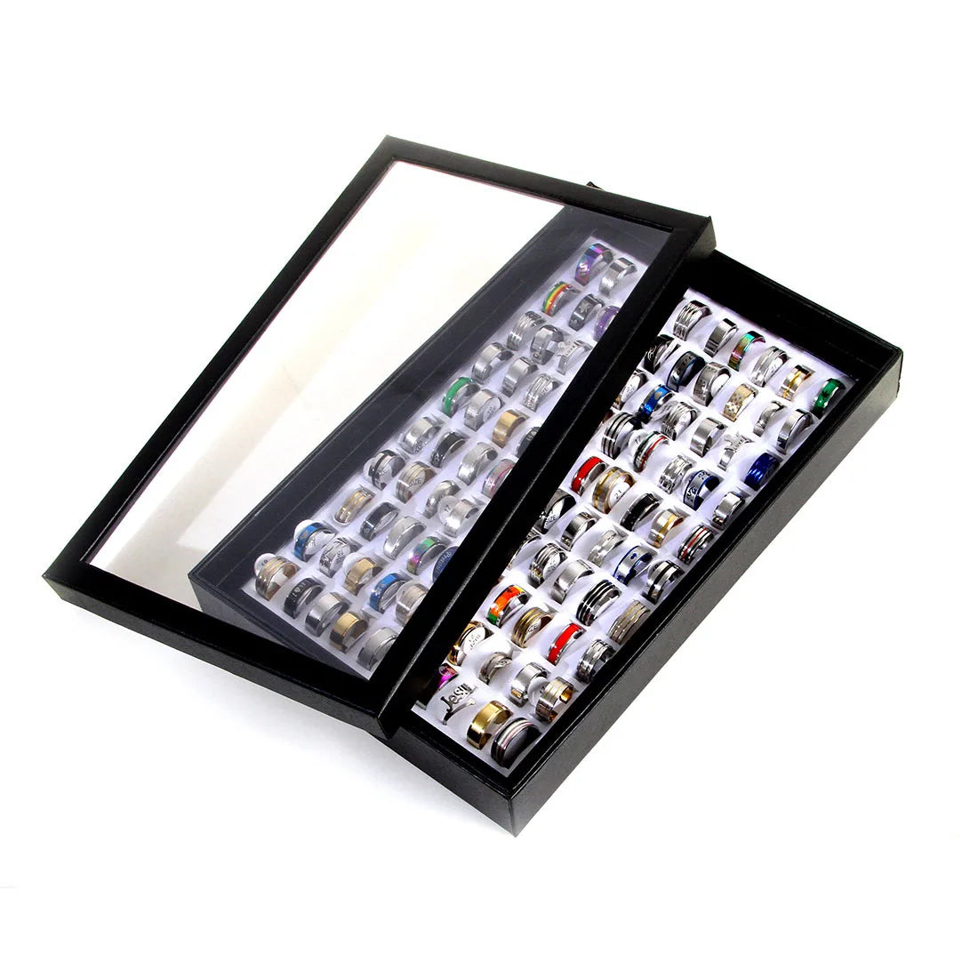 Stainless Steel Ring Set 100 Pcs Unisex Mixed Styles