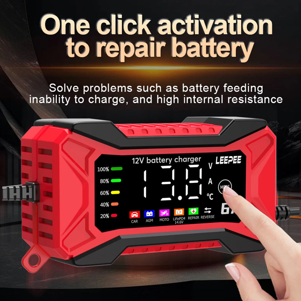 Automatic Smart Car Battery Charger Digital Lcd Pulse Repair Device