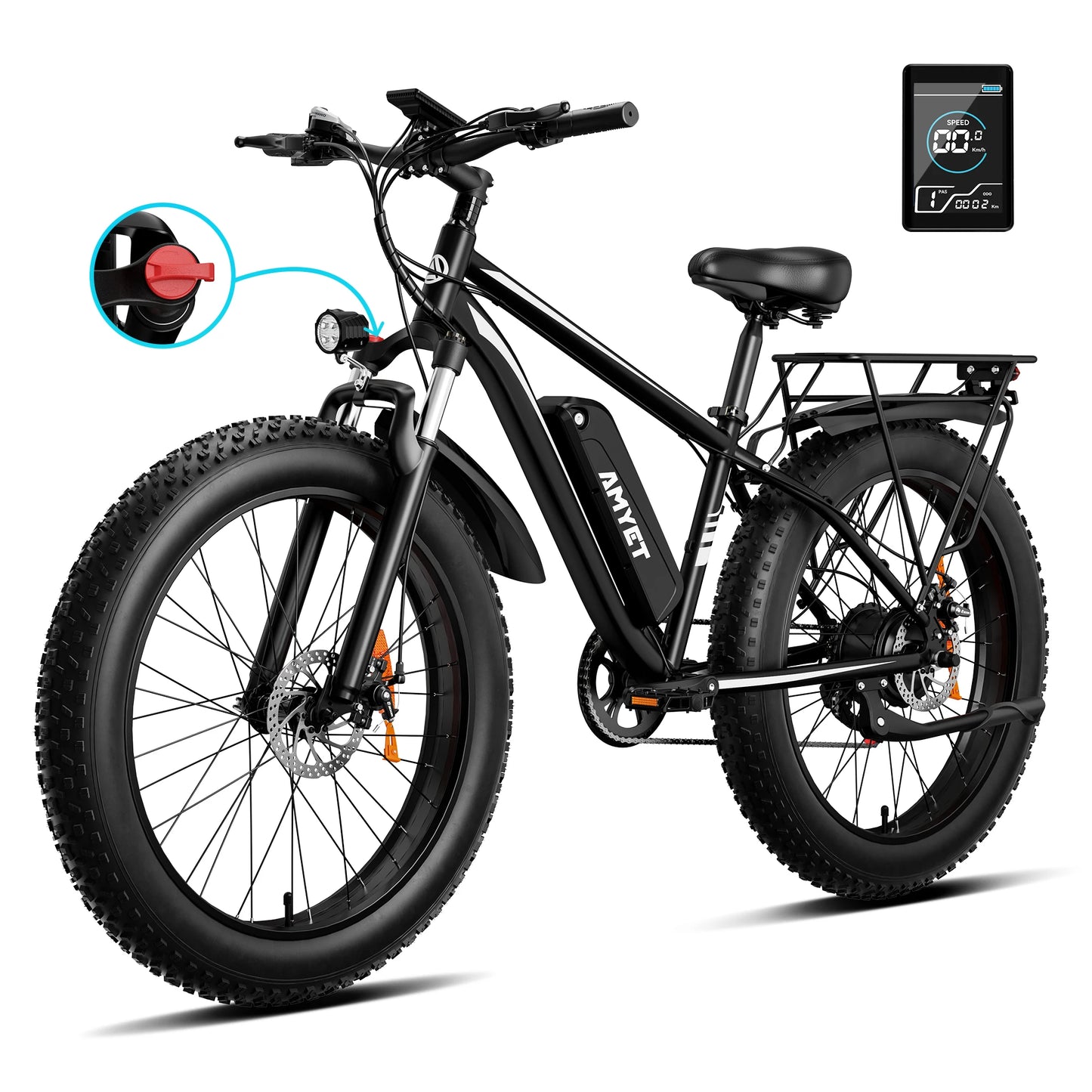 AMYET EB26 Electric Bike 1500W 48V Fat Tire Mountain Bike