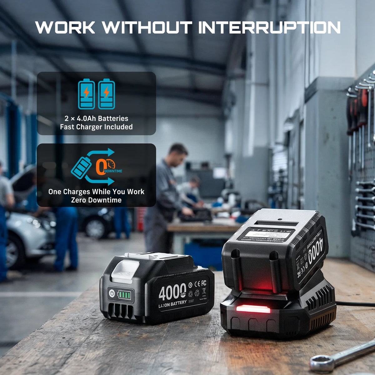 Seesii Cordless Brushless Impact Wrench And Ratchet Tool Kit