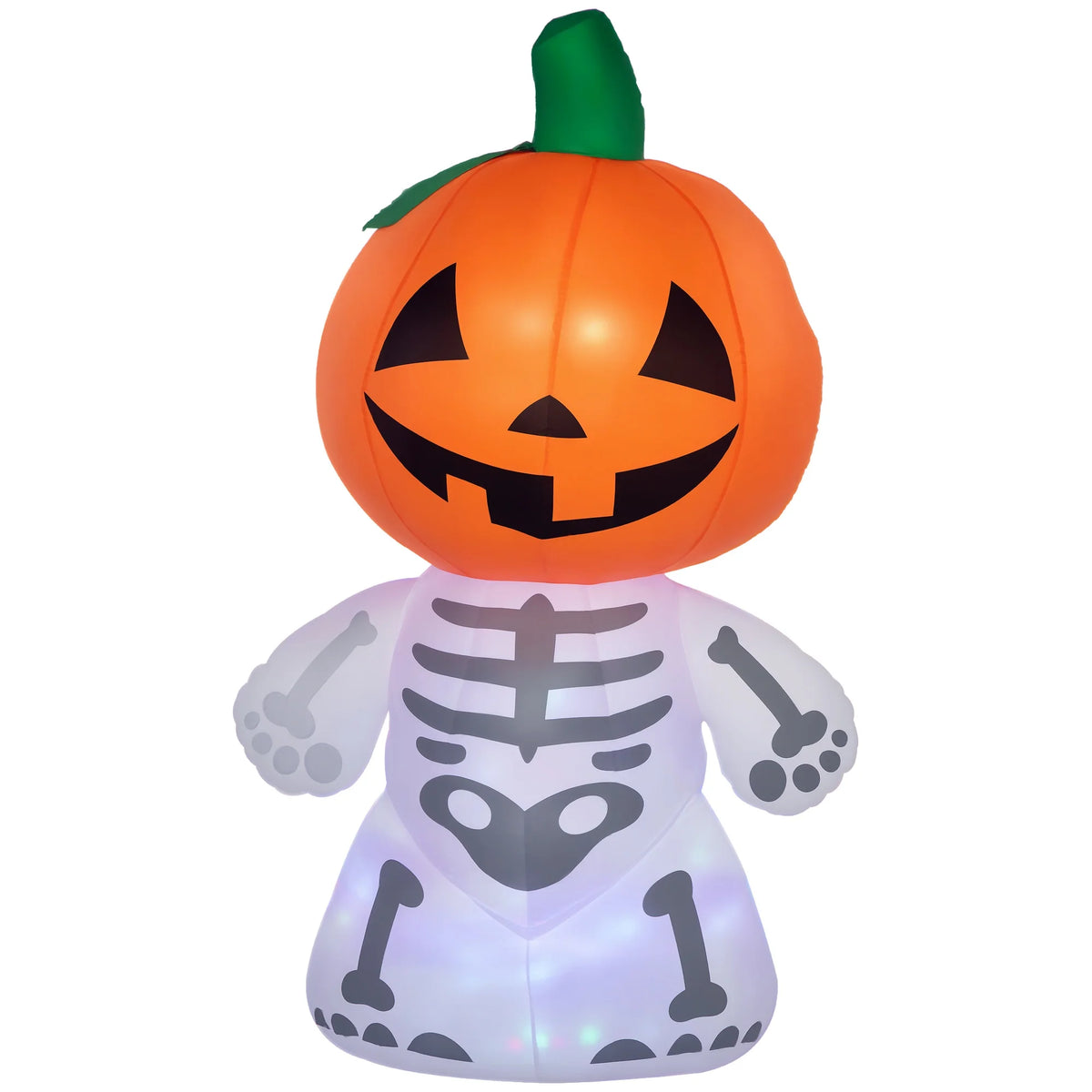 HOMCOM Inflatable Smiling Pumpkin Halloween Figure With LED Lights
