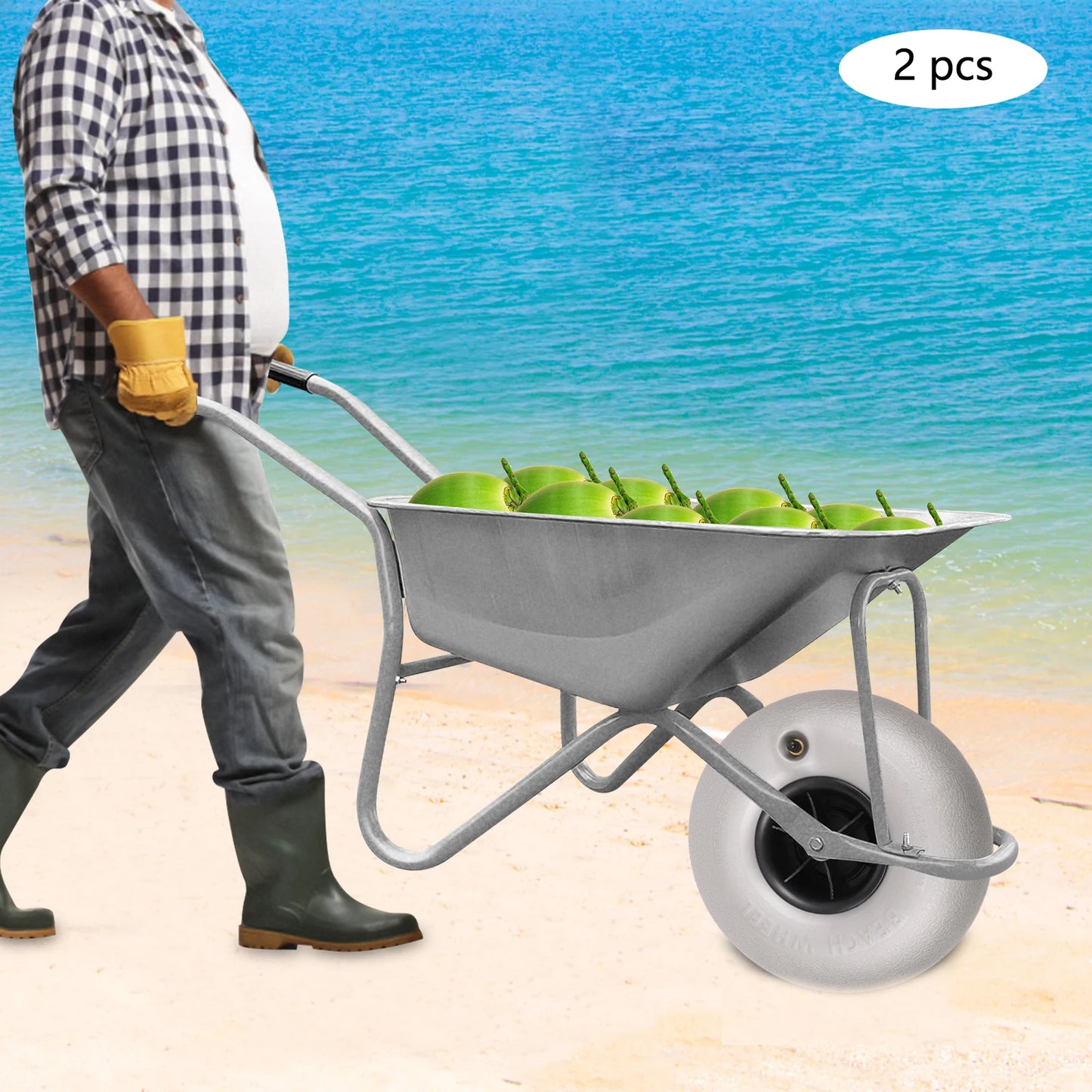Inflatable Sand Beach Wheels For Kayak Canoe And Utility Carts