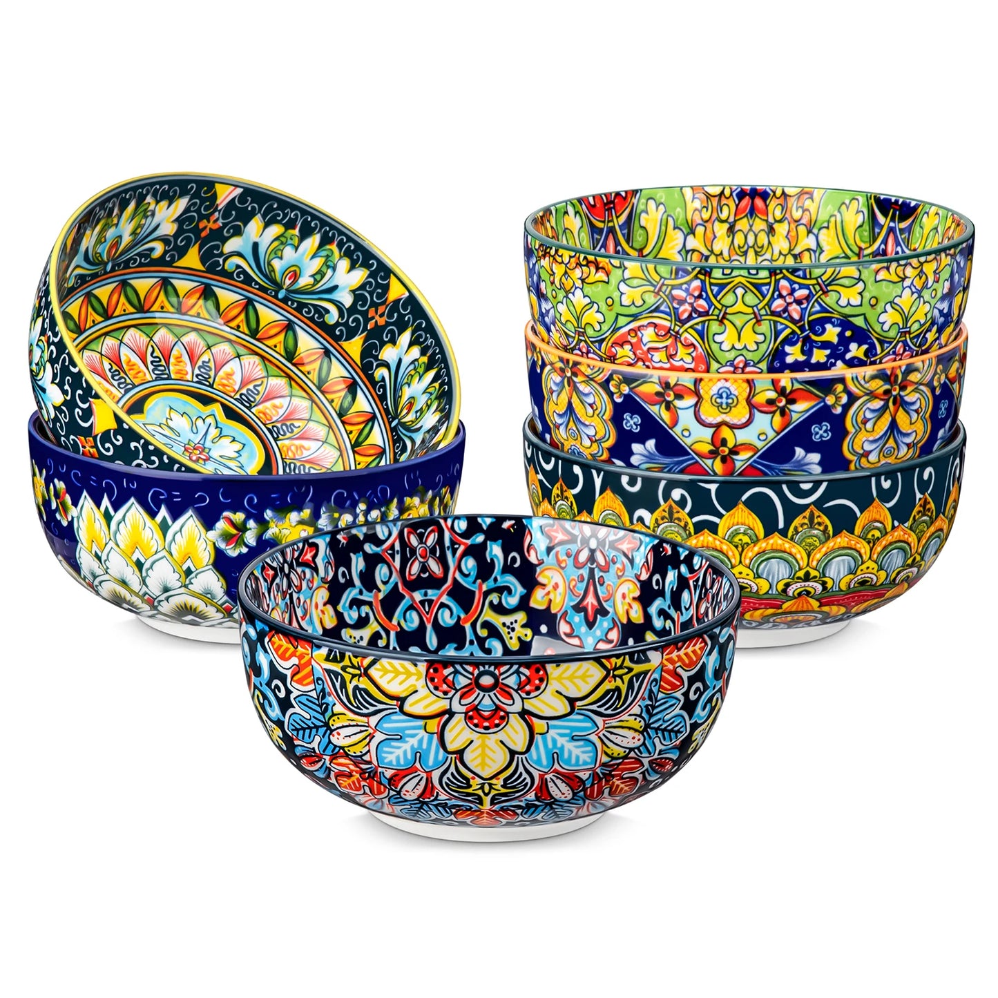 Malacasa 6 Or 12 Piece Bohemian Ceramic Soup Bowl Set