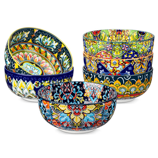 Malacasa 6 Or 12 Piece Bohemian Ceramic Soup Bowl Set