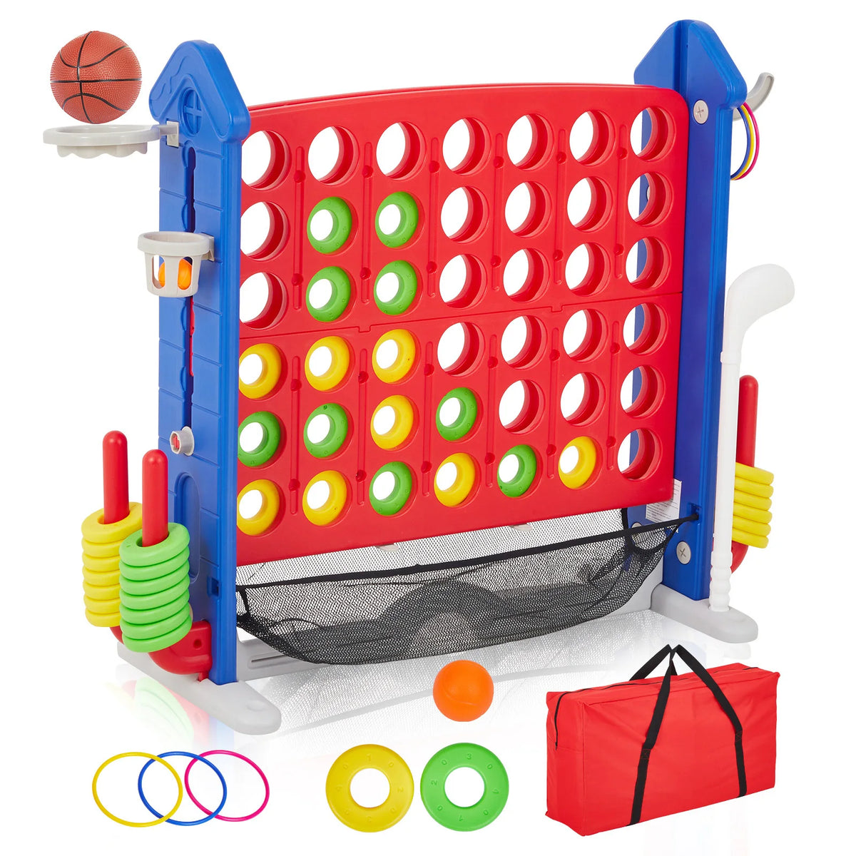 Adjustable 4-In-1 Outdoor Yard Game Set For Family And Kids