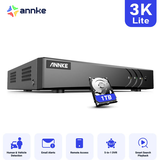 ANNKE 3K 5MP Lite 8 Channel DVR 5in1 TVI AHD CVI CVBS IPC Recorder