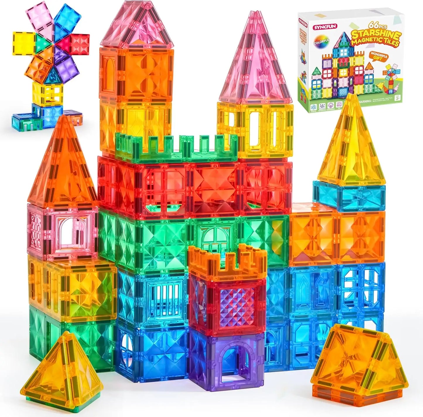 Joyfy 3D Magnetic Building Tiles Set With Vehicle Blocks