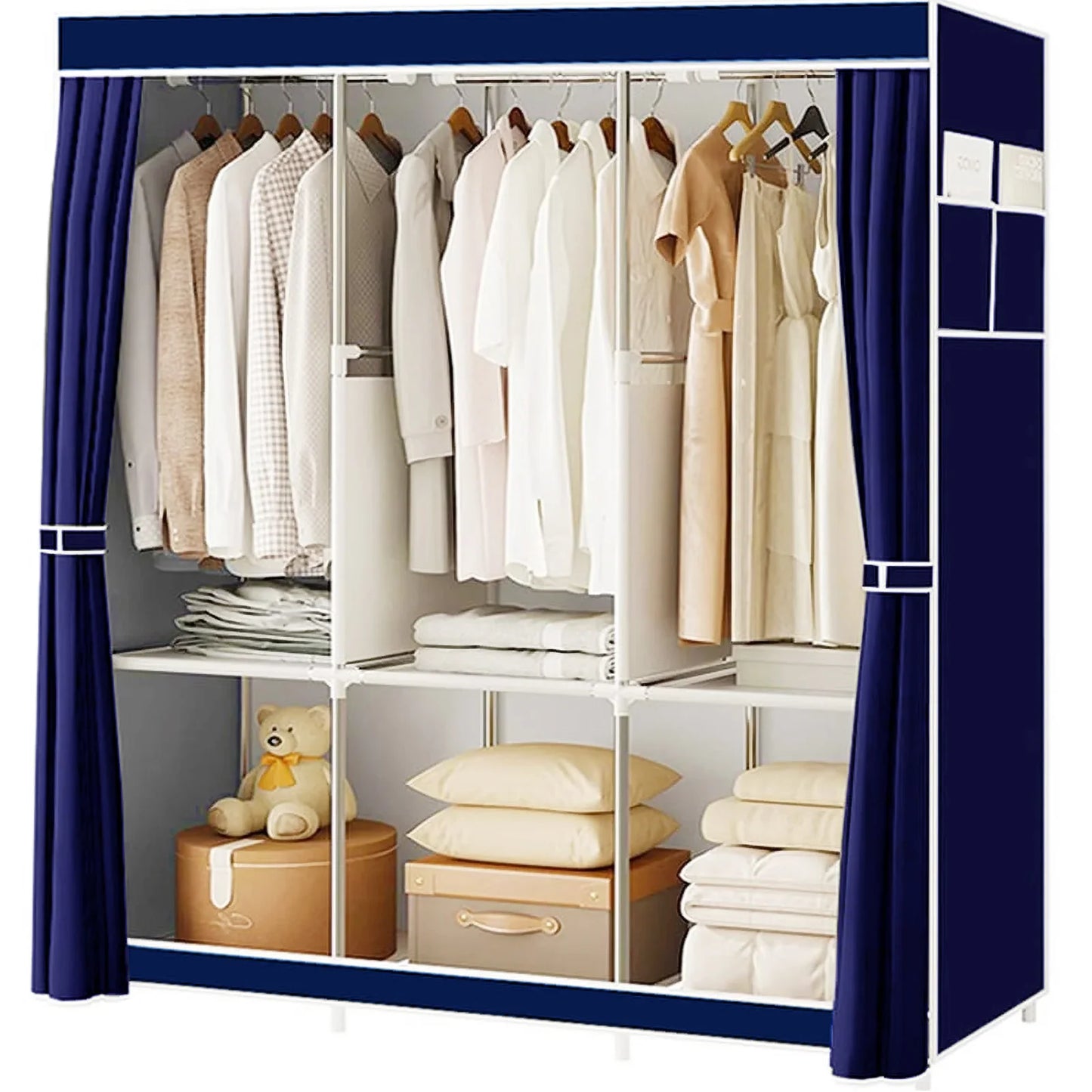 Portable Closet Wardrobe Organizer Storage Rack Nonwoven Fabric