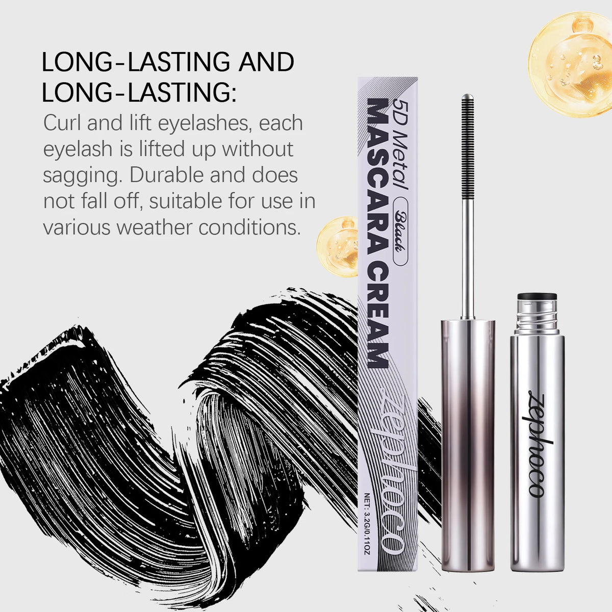 Volumizing Waterproof Mascara For Long Lasting Curl And Lash Length