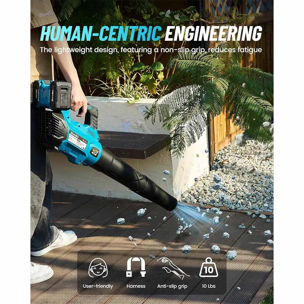 Seesii 40V Brushless Electric Turbo Blower Cordless Leaf Blower