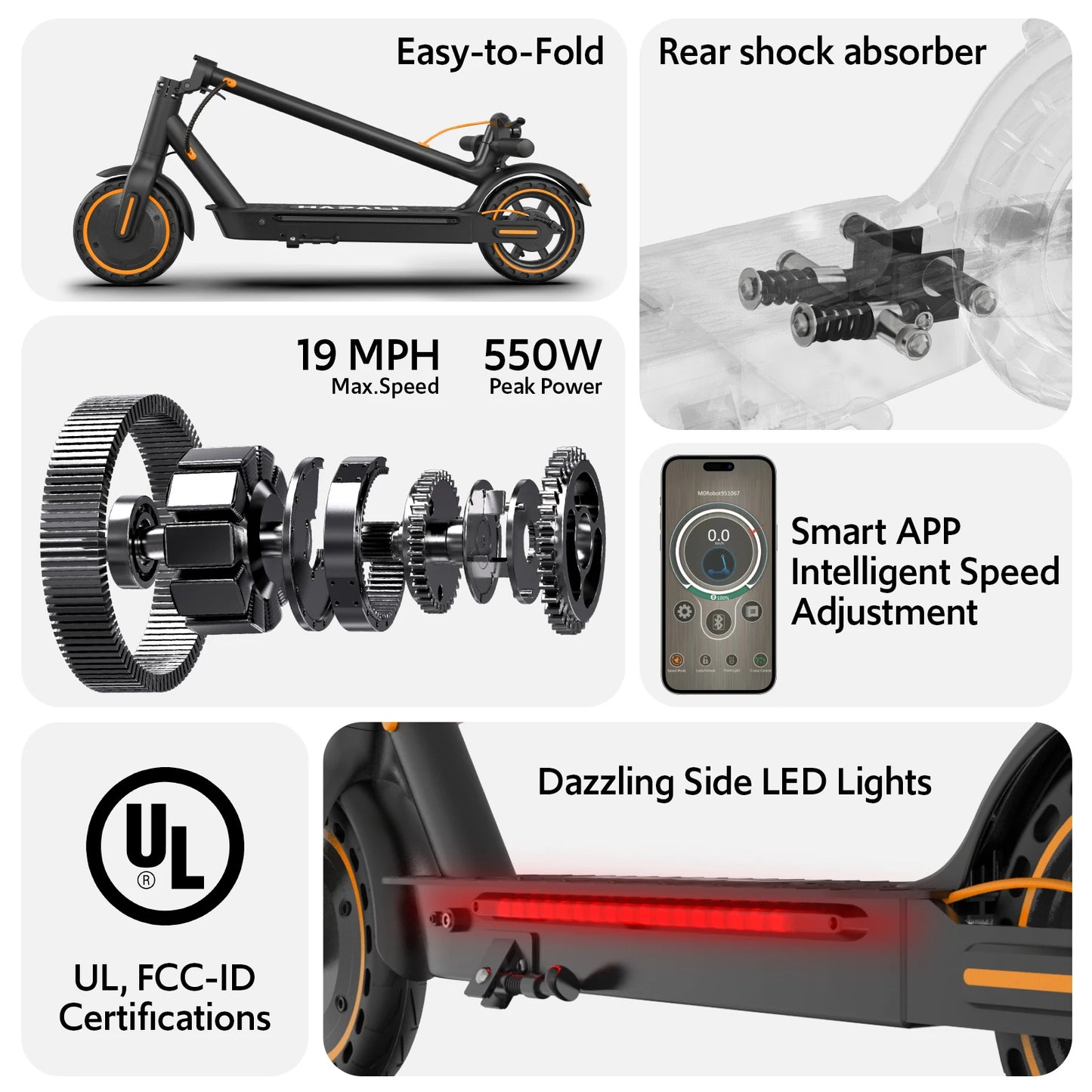 Osboo 550W Electric Scooter With Dual Suspension And 22 MPH