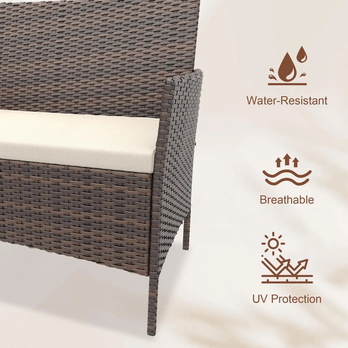 Himiss 4 Piece Outdoor Rattan Patio Furniture Set With Cushions