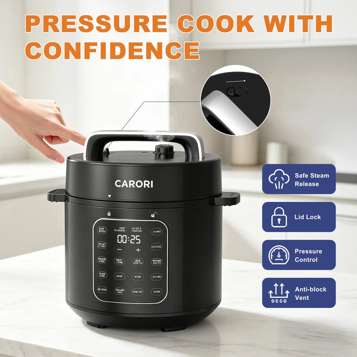 Carori Electric Pressure Cooker With Dual Pots And Preset Programs