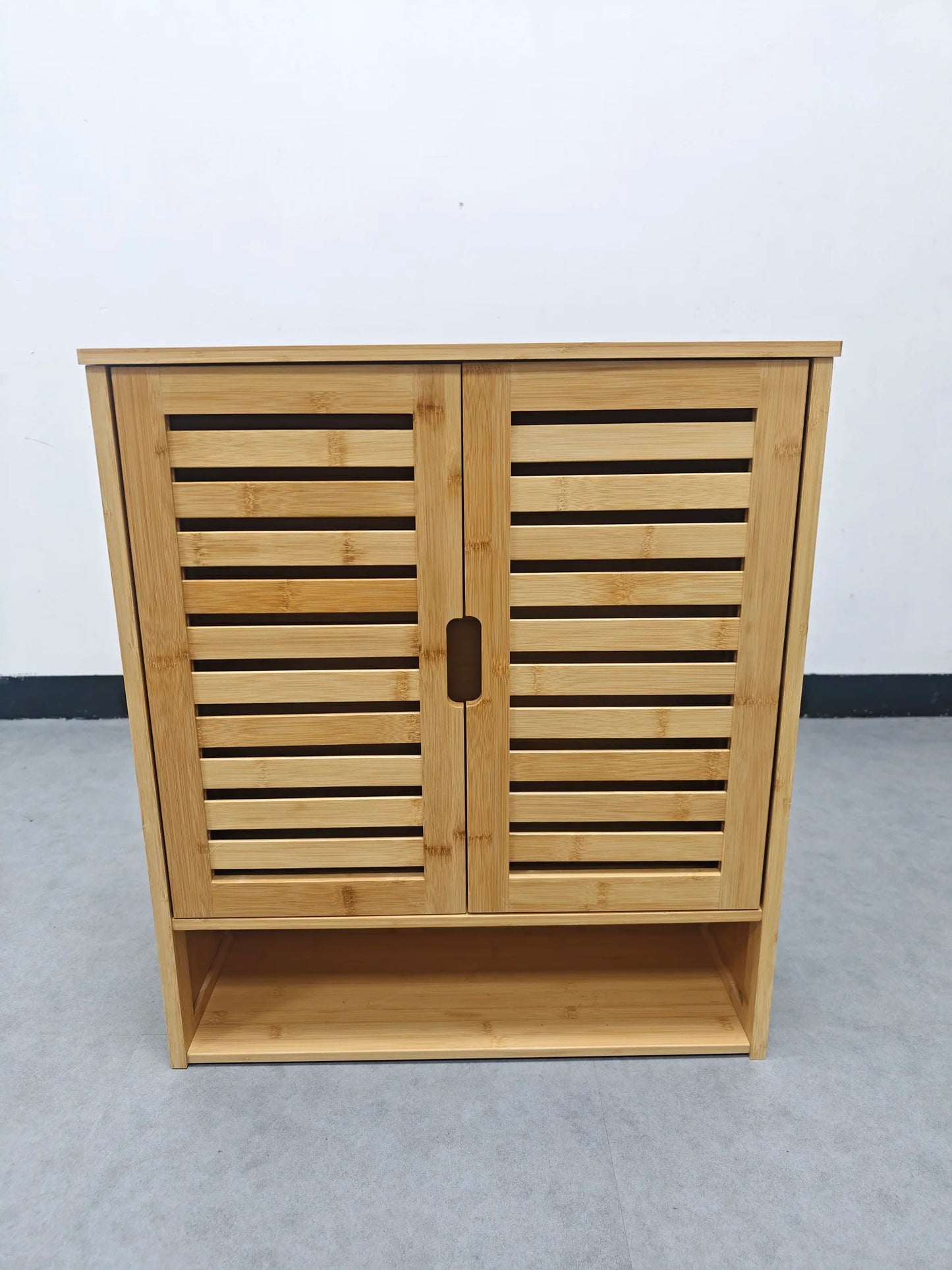 Wisfor Wall Mounted Bamboo Bathroom Cabinet Organizer Shelf