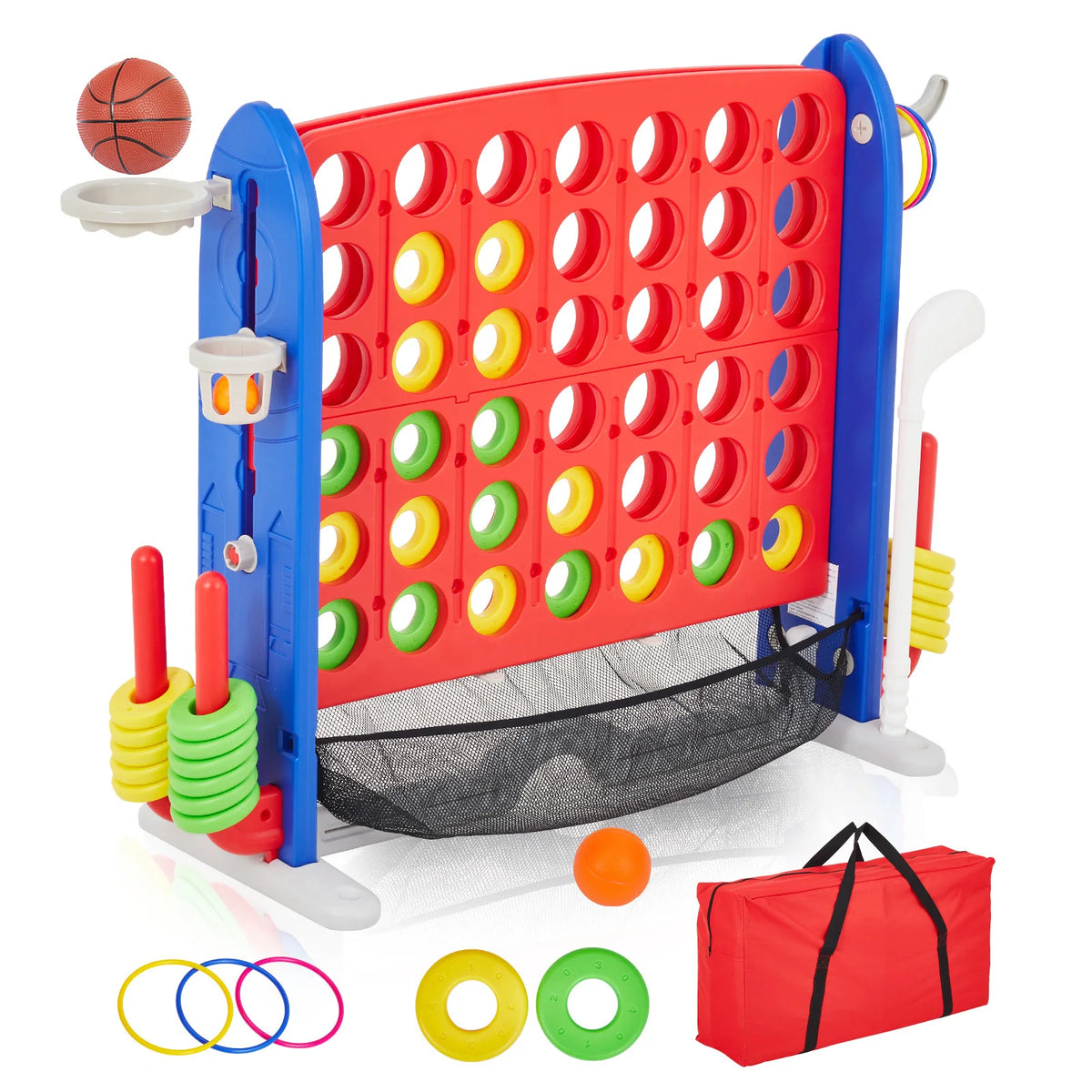 Adjustable 4-In-1 Outdoor Yard Game Set For Family And Kids