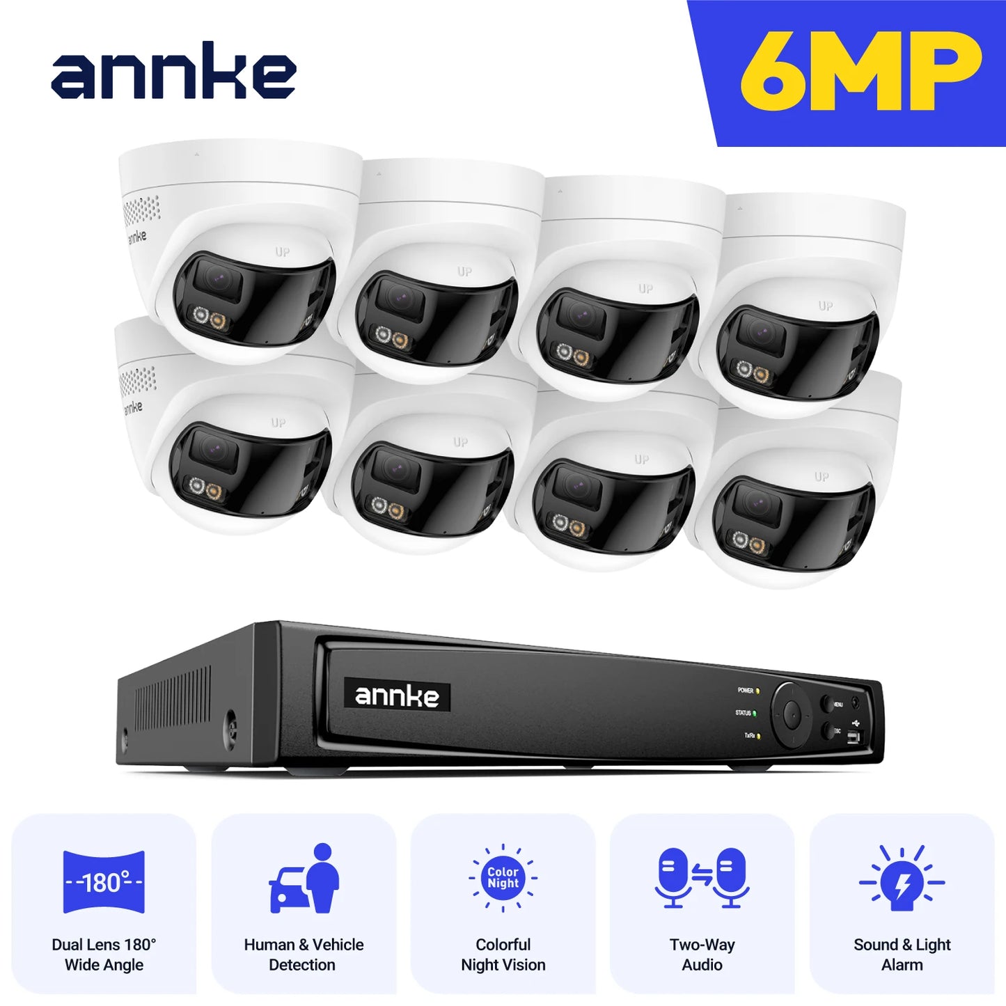 ANNKE 4K 8MP Panoramic Dual Lens Security Camera System