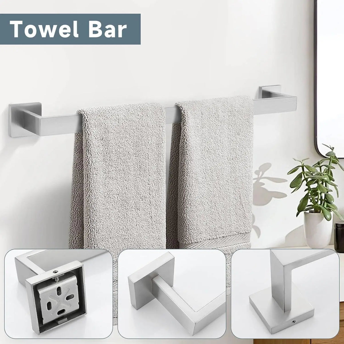 10 Piece Wall Mounted Stainless Steel Bathroom Accessory Set