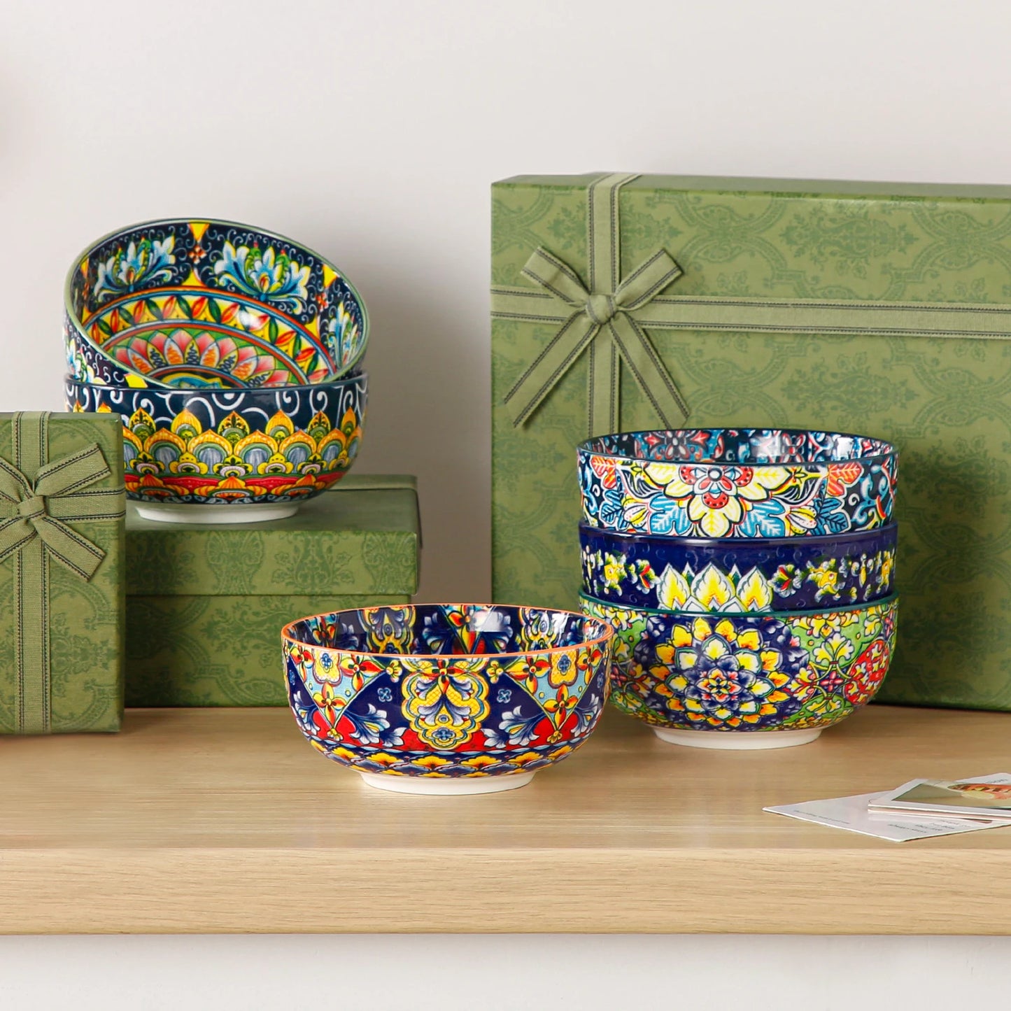 Malacasa 6 Or 12 Piece Bohemian Ceramic Soup Bowl Set