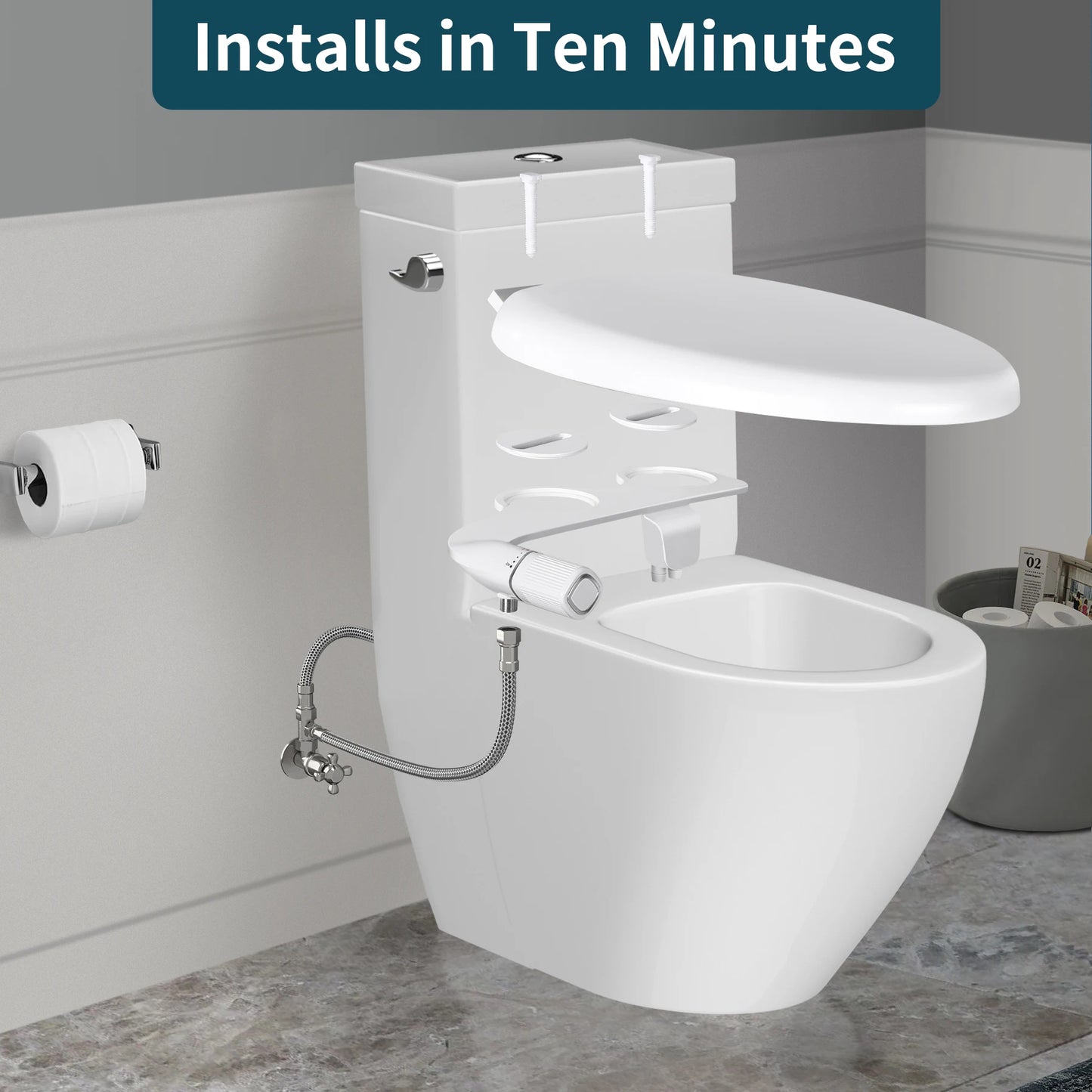 SAMODRA Bidet Non Electric Toilet Attachment With Adjustable Water Pressure