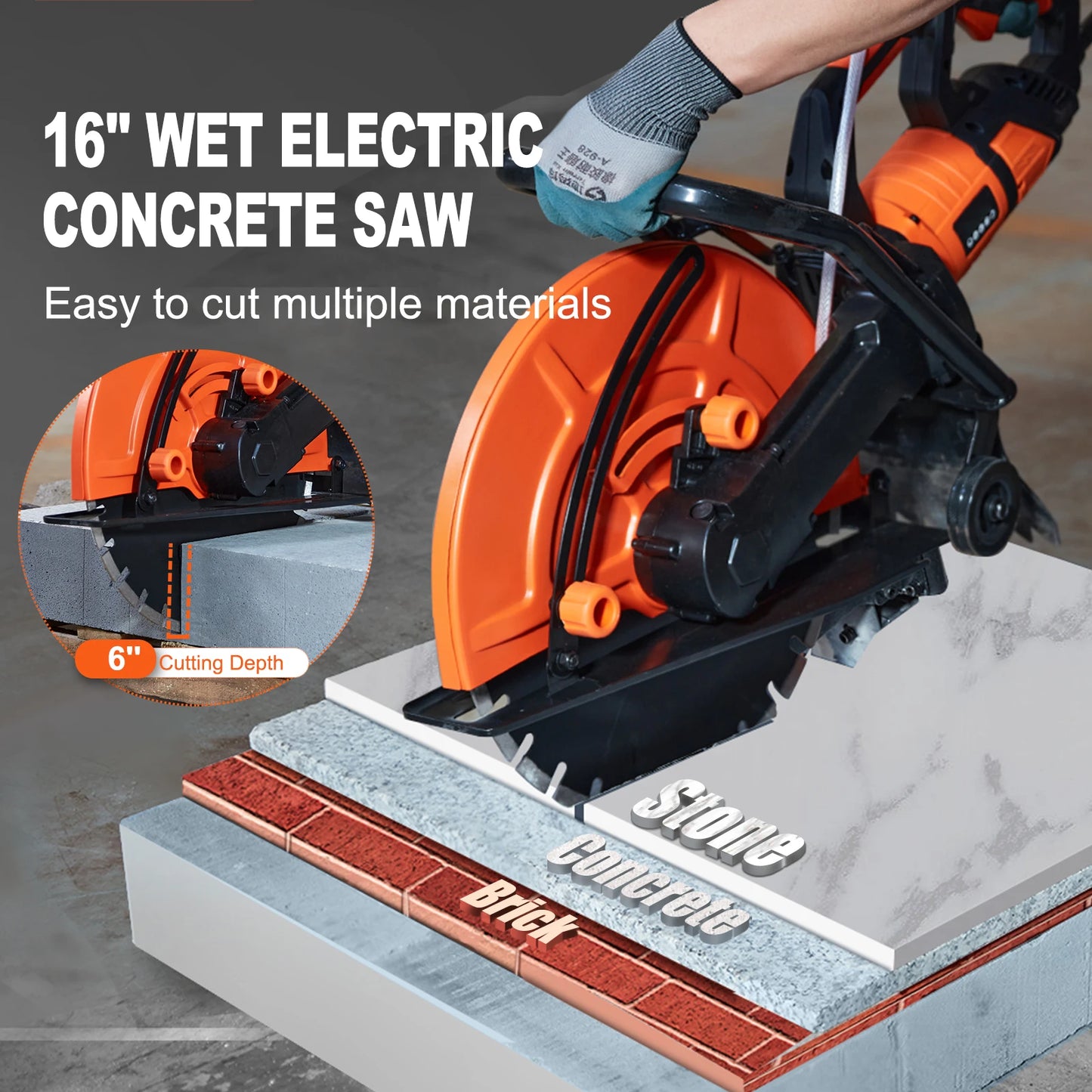 SucceBuy Electric Concrete Saw Wet Cutting Disk Cutter