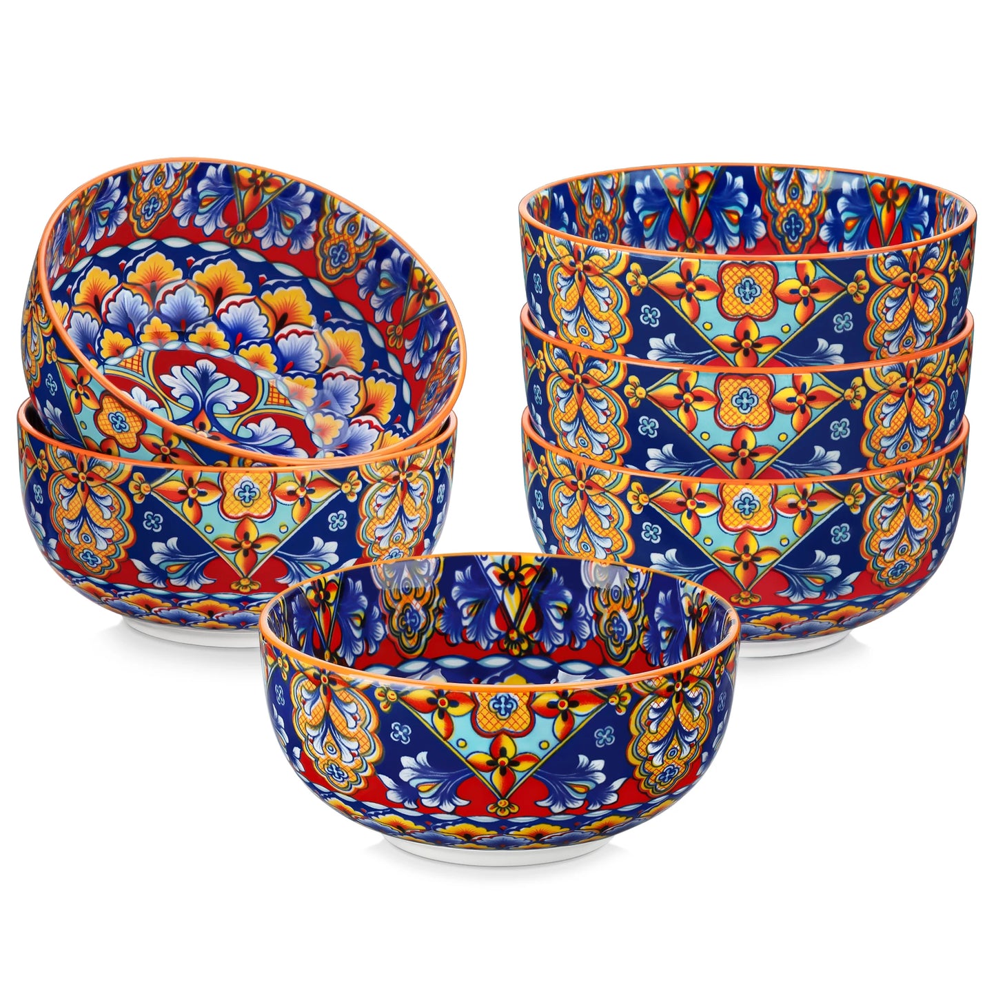 Malacasa 6 Or 12 Piece Bohemian Ceramic Soup Bowl Set