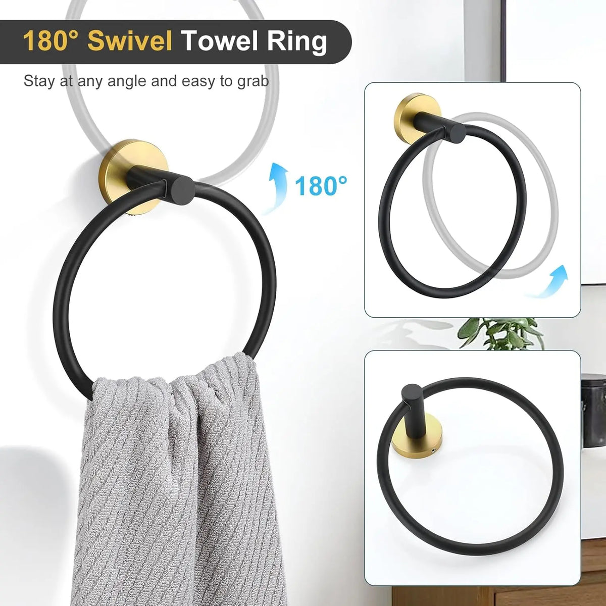 Stainless Steel Wall Mounted Bathroom Hardware Set With Towel Bar
