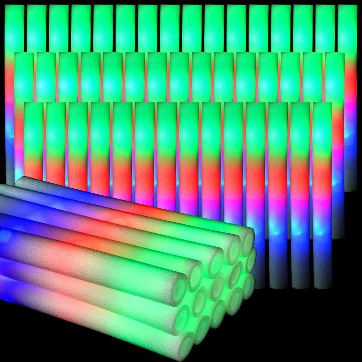 LED Foam Sticks 102Pcs Party Baton Wands With 3 Modes
