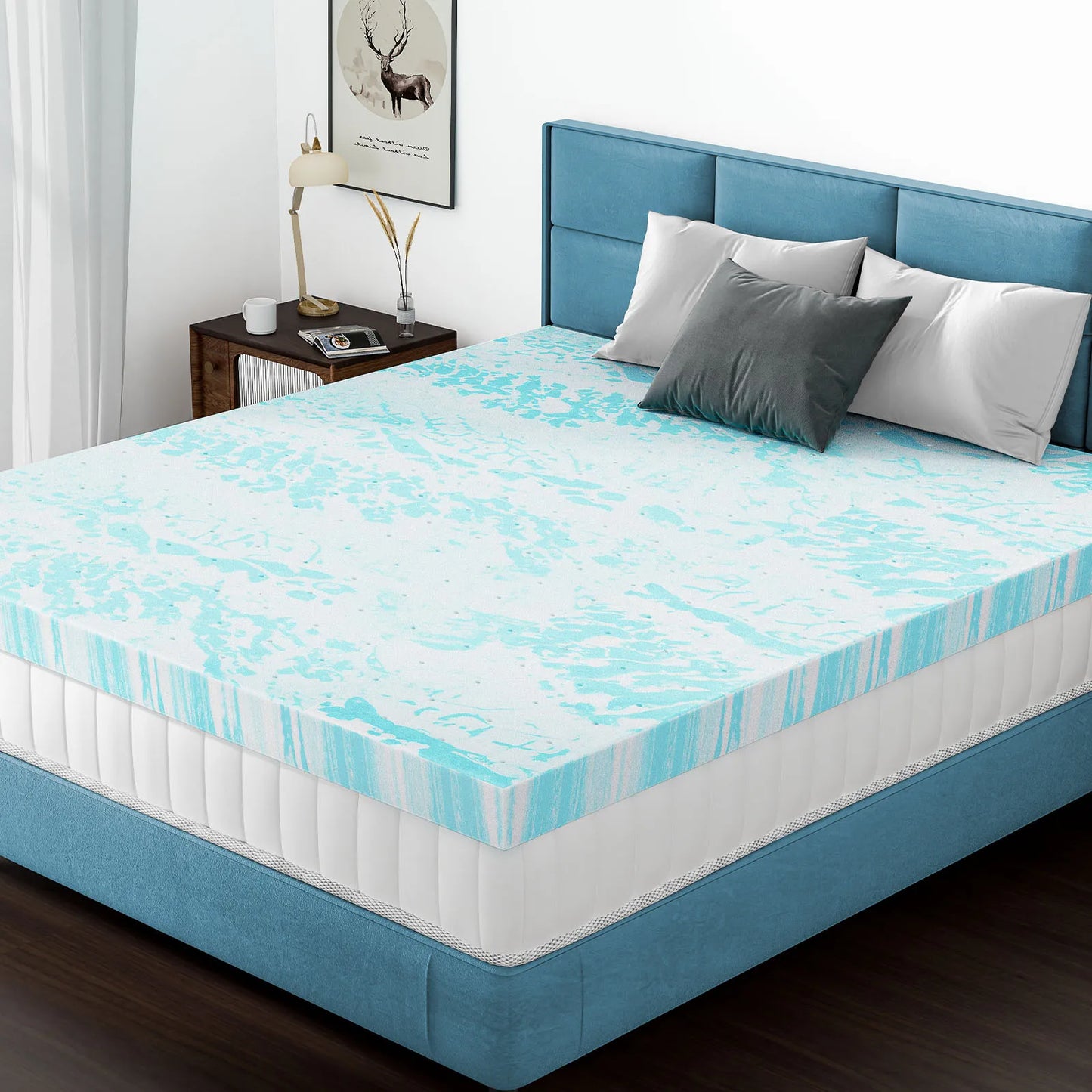 MCQ Memory Foam Gel Cooling Mattress Topper For Bed