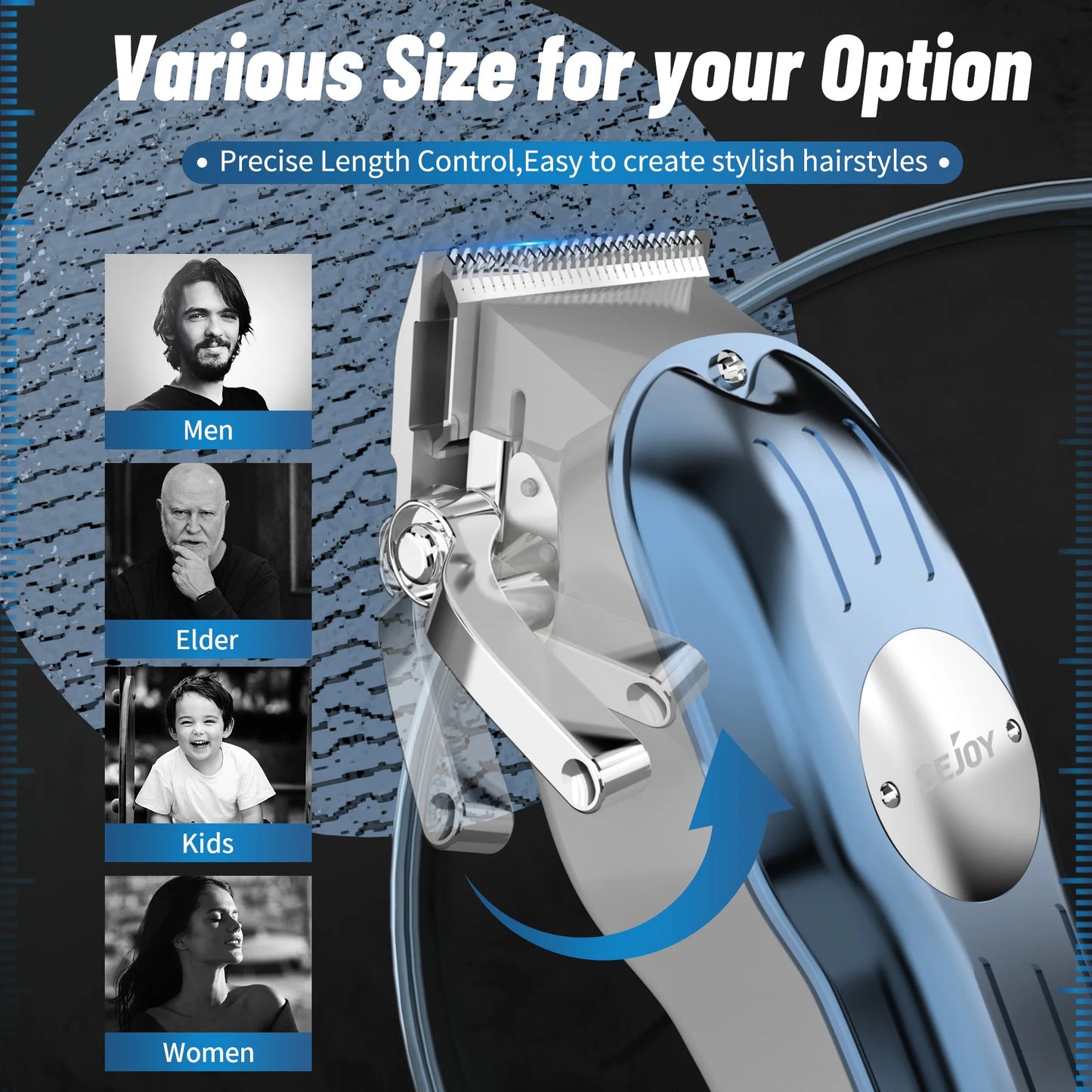 Sejoy Rechargeable Hair Clipper Set Professional Cordless Barber Kit