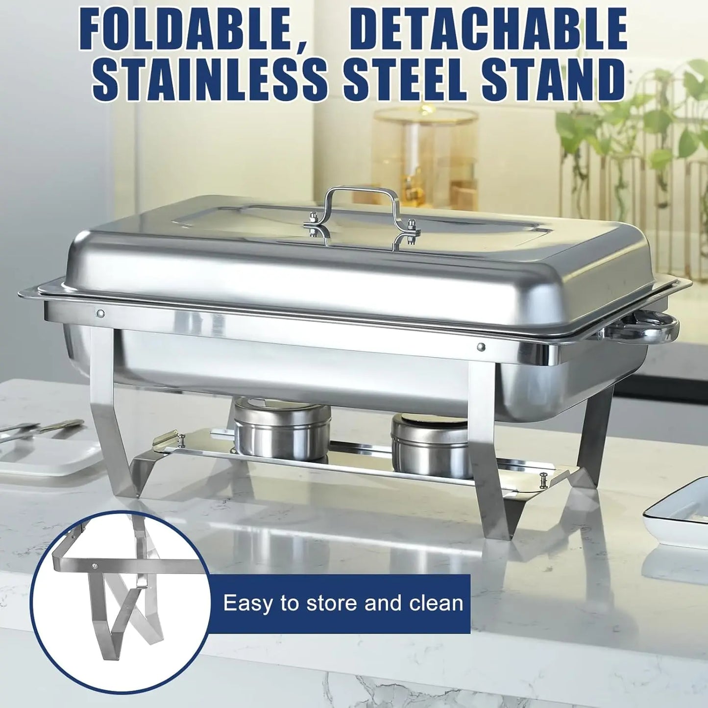 Stainless Steel Chafing Dish Buffet Set With Fuel Holder