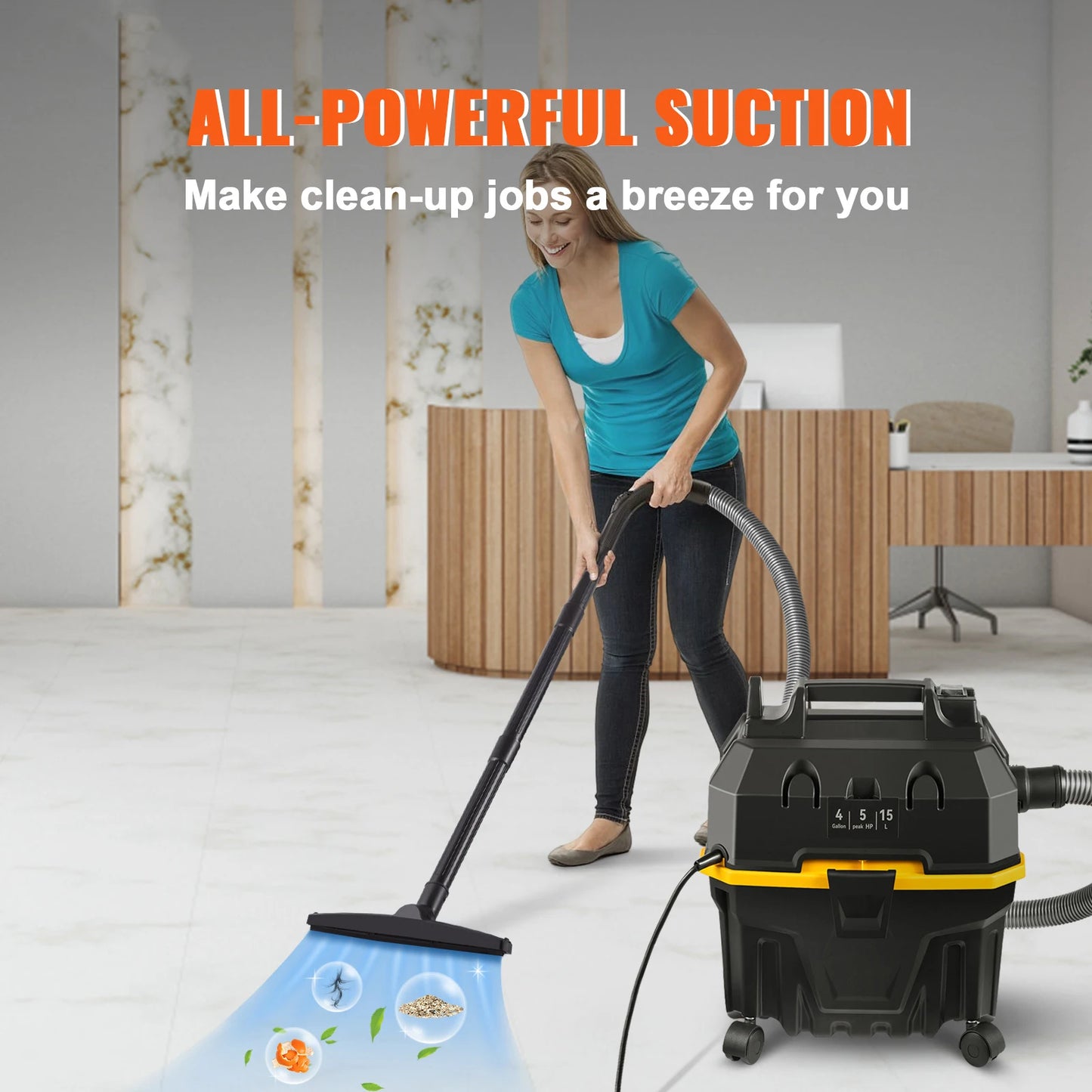 SucceBuy Wet And Dry Vacuum Cleaner 1200W Powerful Suction