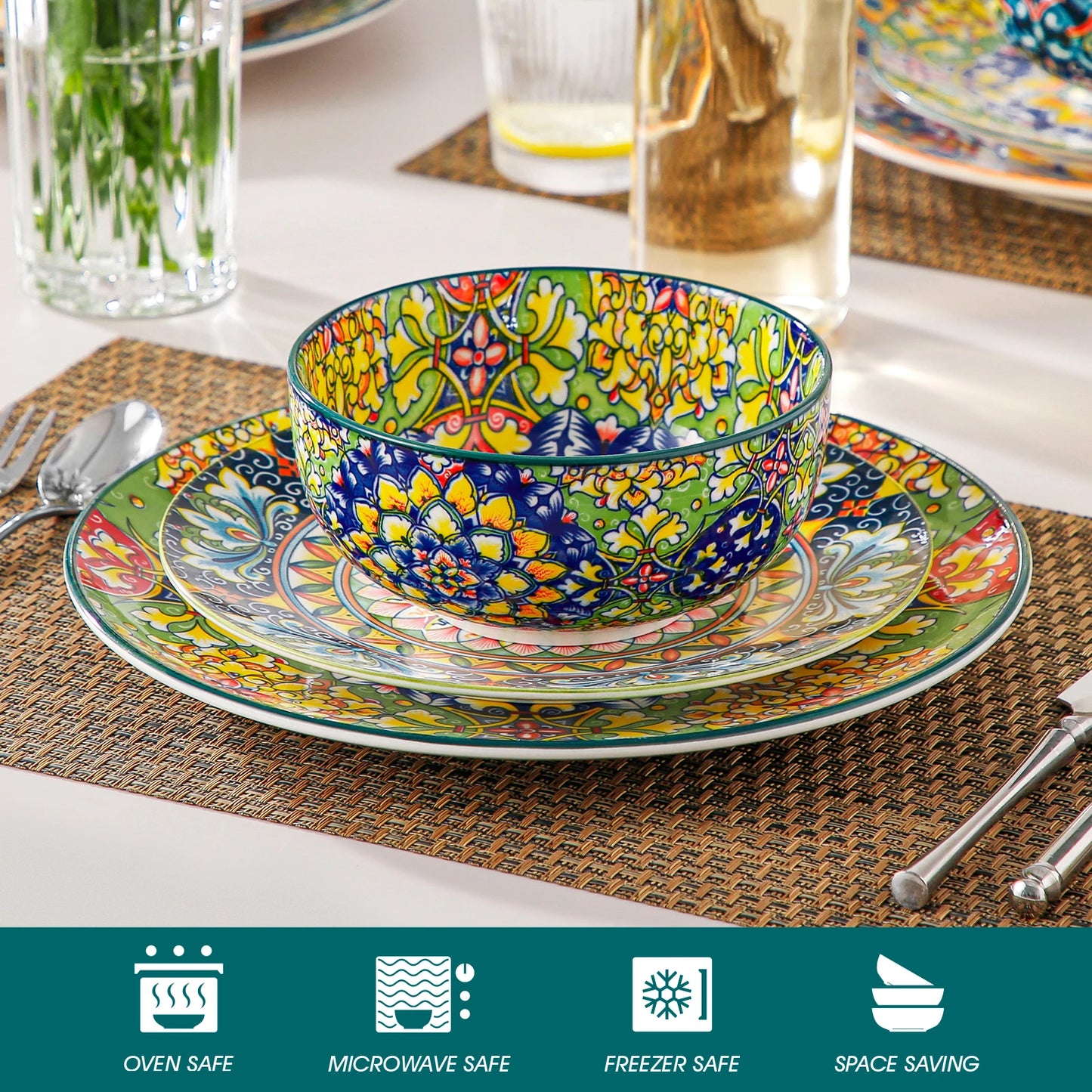 Malacasa 6 Or 12 Piece Bohemian Ceramic Soup Bowl Set