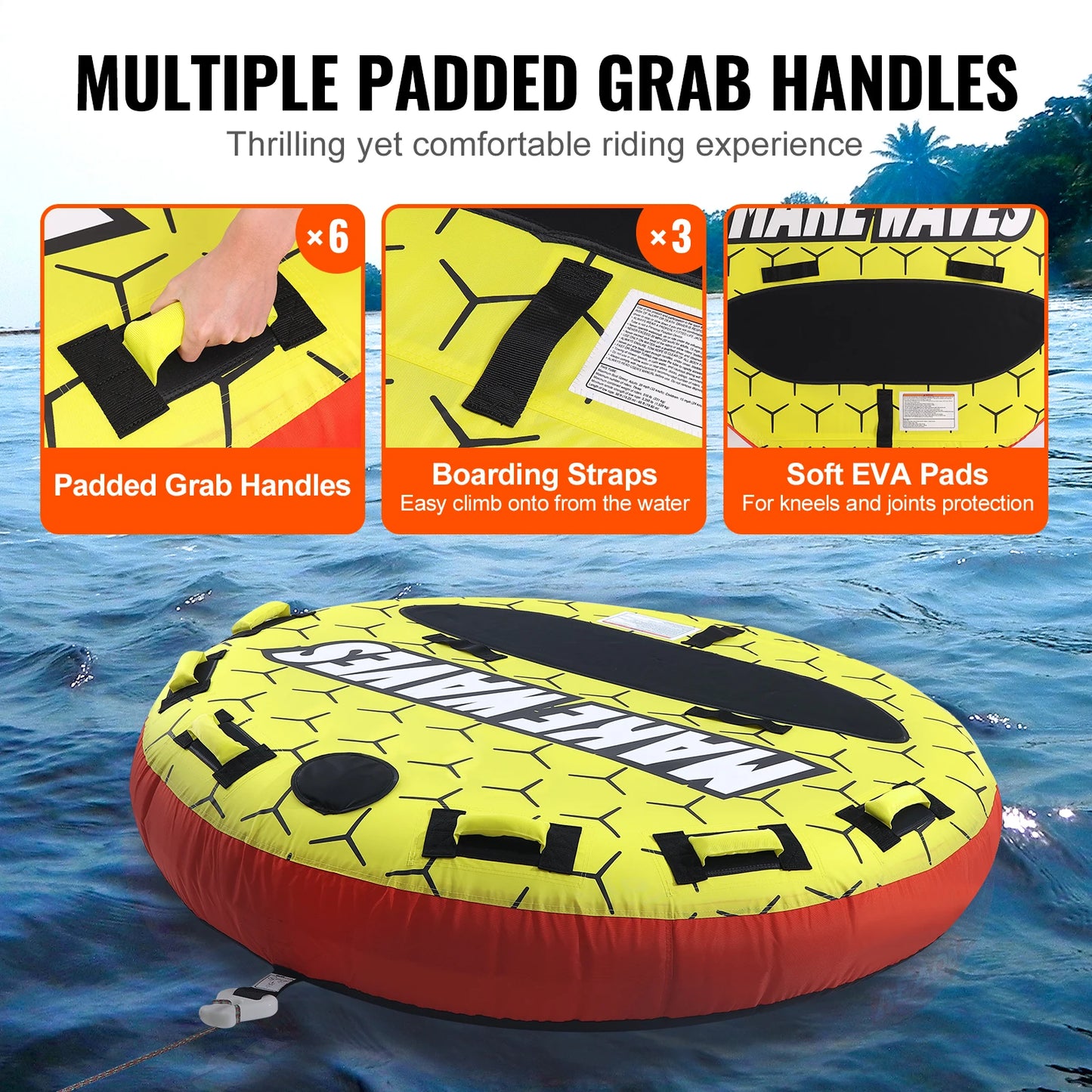 SucceBuy Inflatable Towable Boat Tube For Water Sports